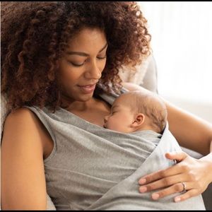 Seraphine Gray Baby Wearing Sleeveless Top